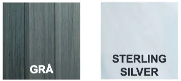 Färger: grå utsida och Sterling Silver insida