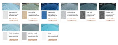 Tillvalsfärger för glasfiberpool